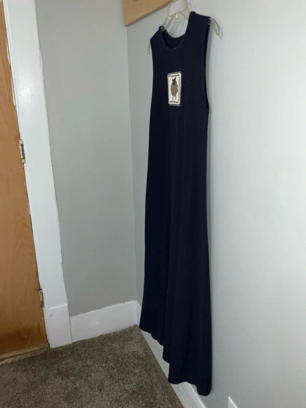 Vintage Christopher & Banks Navy and Cream Tank Dress set. Med Jacket Large Dres - Picture 4 of 14